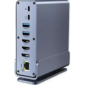 VALUE USB C dokkimisjaam 16-ühes, 4K60 1xDP, 2xHDMI, 1xGbE, USB(2xC,5xA,1xC PD) (12.99.1142)