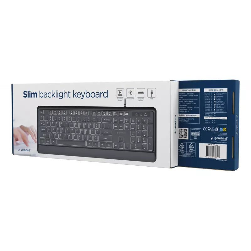 Multimeediumklaviatuur USB ENG/Must KB-UML-04 Gembird