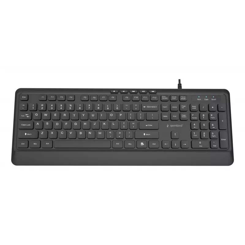 Multimeediumiklaviatuur USB ENG/Must KB-MCH-05 Gembird