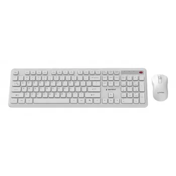 Klaviatuur + Hiir Wrl ENG/WH KBS-WPS-01-W Gembird