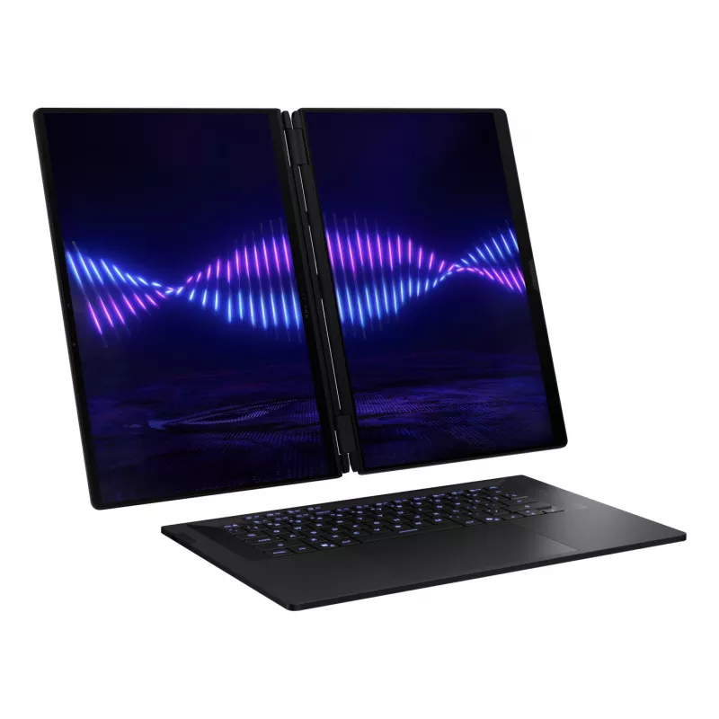 ASUS ROG Zephyrus Duo GX651AX-SR005X Intel Core Ultra 9 386H hübriid (2-ühes) 40,6 cm (16 tolli) puutetundlik WQXGA+ 64 GB LPDDR5x-SDRAM 2 TB SSD NVIDIA GeForce RTX 5090 Wi-Fi 7 (802.11be) Windows 11 Pro hall