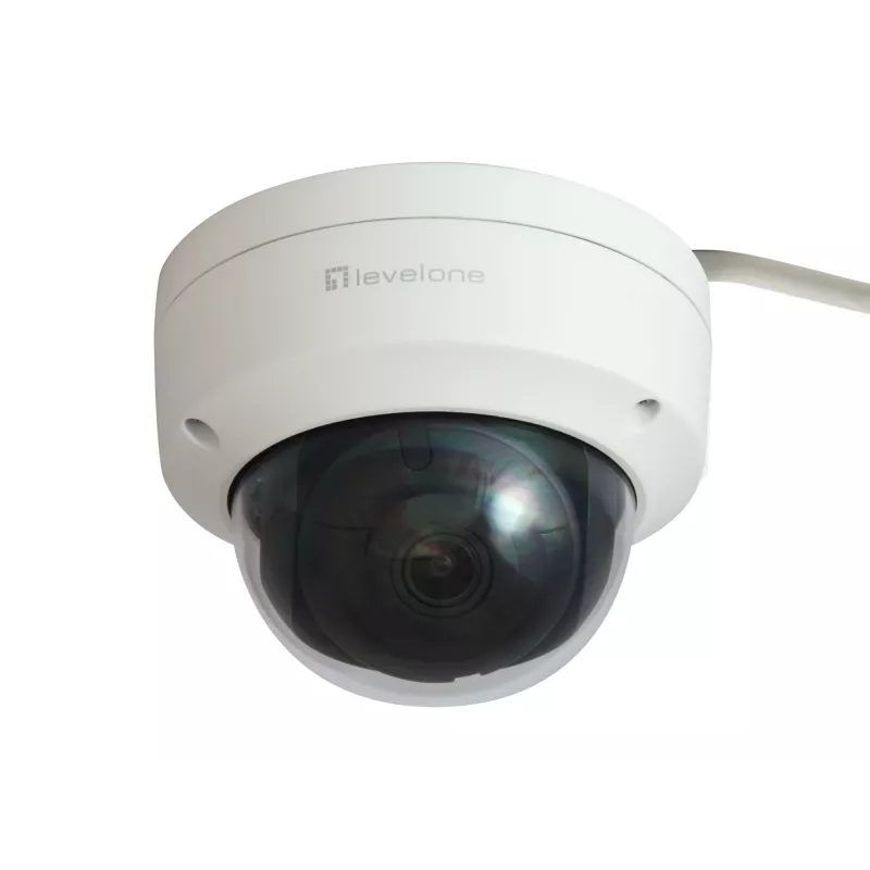 LevelOne GEMINI fikseeritud kupliga IP-võrgukaamera, 4-megapiksline, H.265, 802.3af PoE, IR LED-id, sise-/välistingimustesse