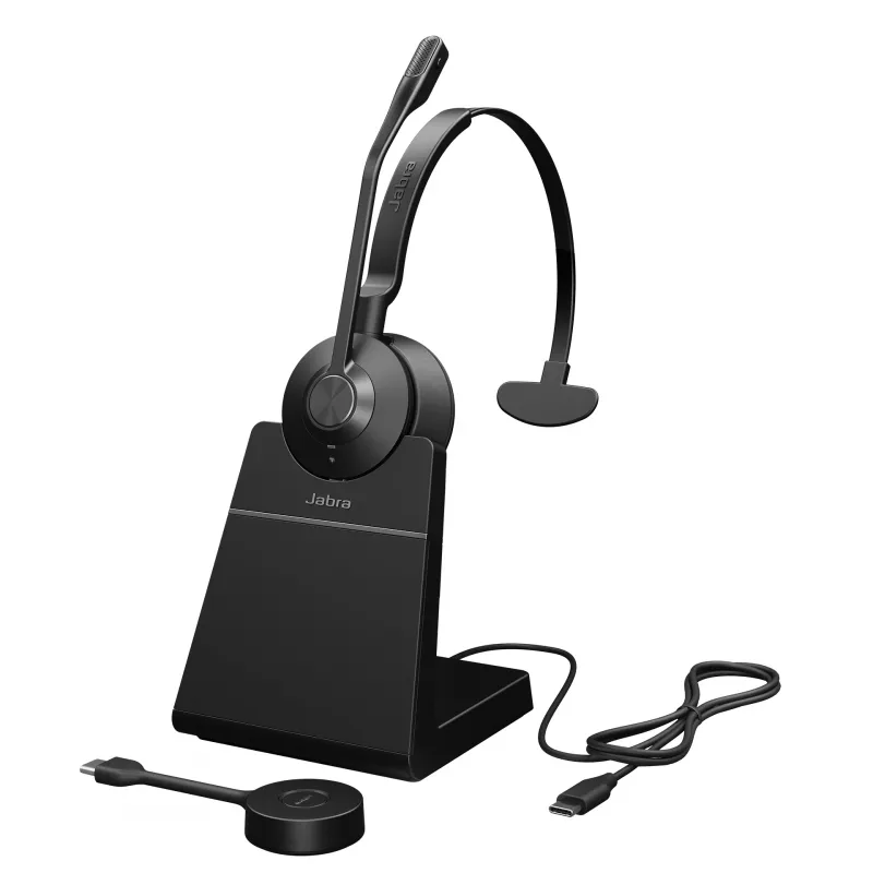 Jabra Engage 55 - USB-C UC Mono alus, EMEA/APAC, juhtmevaba, kontor/kõnekeskus, 57 g, peakomplekt, must