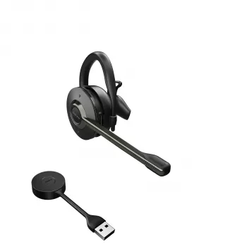 Jabra Engage 55 - USB-A UC Convertible, EMEA/APAC, juhtmevaba, kontori/kõnekeskuse jaoks, 18 g, peakomplekt, must, titaan