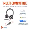 HP Poly Mustwire 8225 Stereo USB-C Peakomplekt +USB-C/A Adapter
