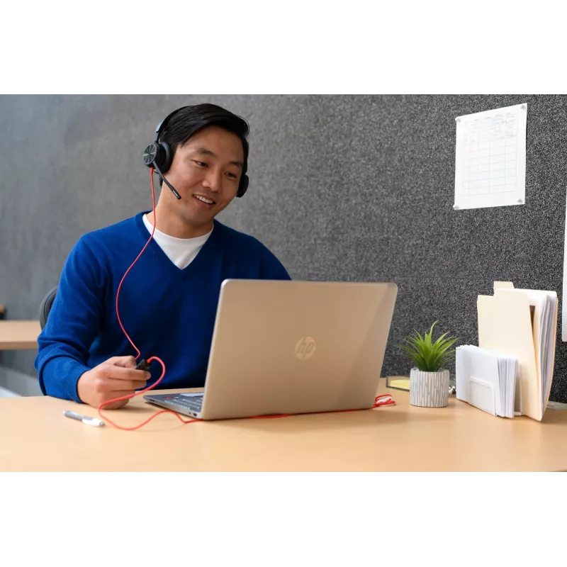 HP Poly Mustwire 8225 Stereo USB-C Peakomplekt +USB-C/A Adapter