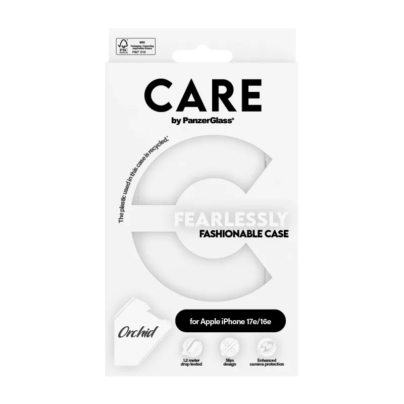 PanzerGlass CARE™ by ® ümbris Valge Orhidee iPhone 17e | 16e, kate, Apple - iPhone 16e, Apple - iPhone 17e, valge