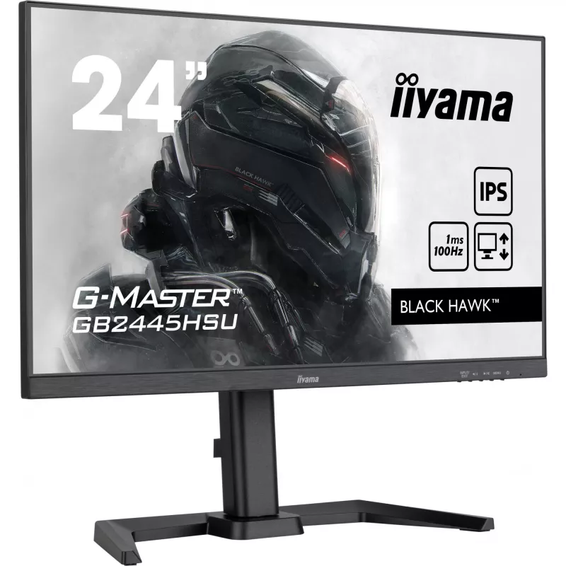 IIYAMA GB2445HSU-B1 G-Master Must Hawk 24tolline ETE IPS FHD 100Hz 250cd/m2 1ms HDMI DP USB-HUB 2x2.0 kõlarid must tuuner (P)