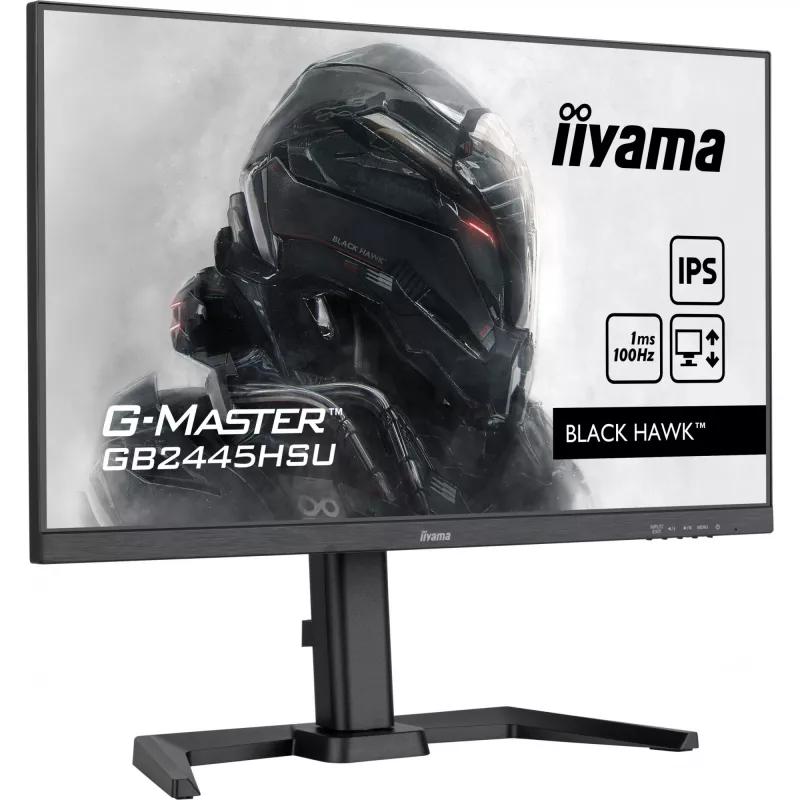 IIYAMA GB2445HSU-B1 G-Master Must Hawk 24tolline ETE IPS FHD 100Hz 250cd/m2 1ms HDMI DP USB-HUB 2x2.0 kõlarid must tuuner (P)
