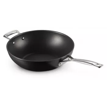 Le Creuset Toughened Non-Stick segamispann 30 cm must/hõbedane