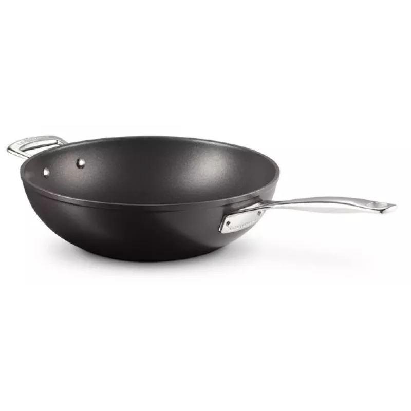 Le Creuset Toughened Non-Stick segamispann 30 cm must/hõbedane