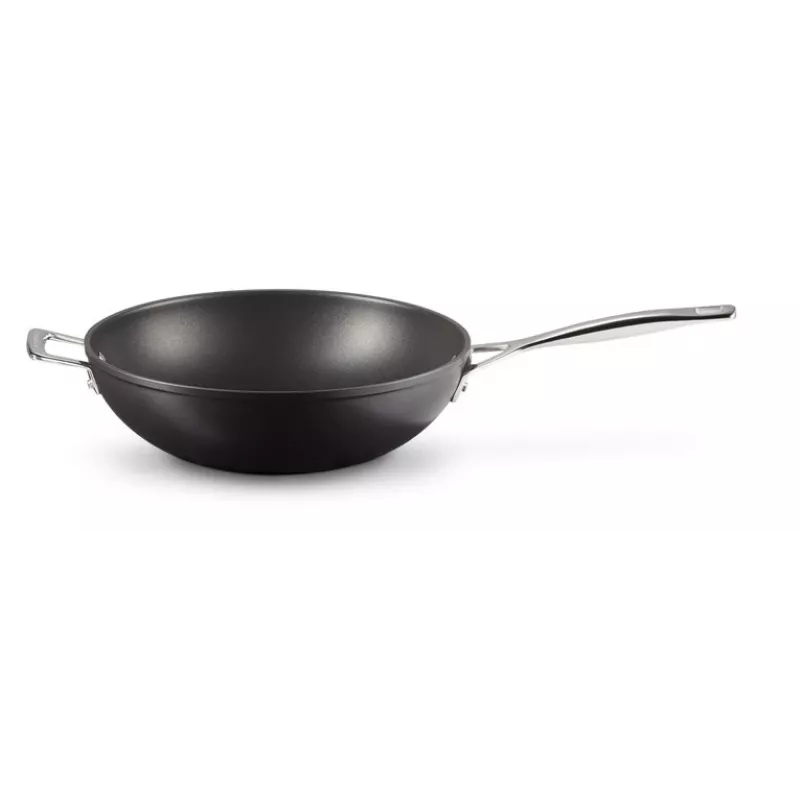 Le Creuset Toughened Non-Stick segamispann 30 cm must/hõbedane