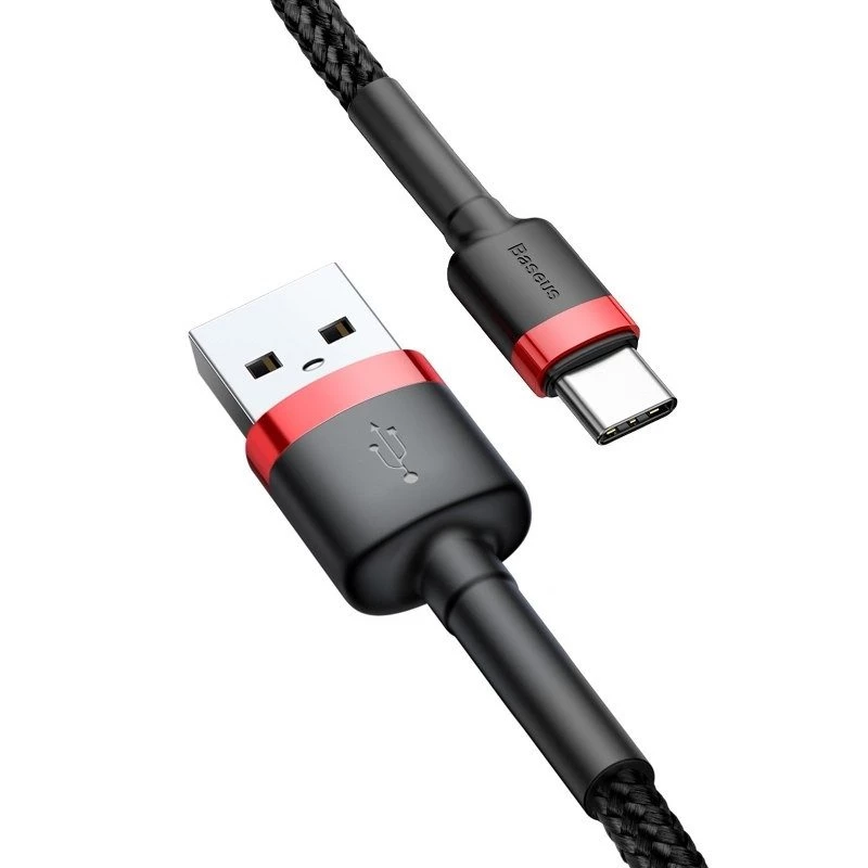 Baseus Cafule USB-C kaabel 2A 3m (Must+Punane)