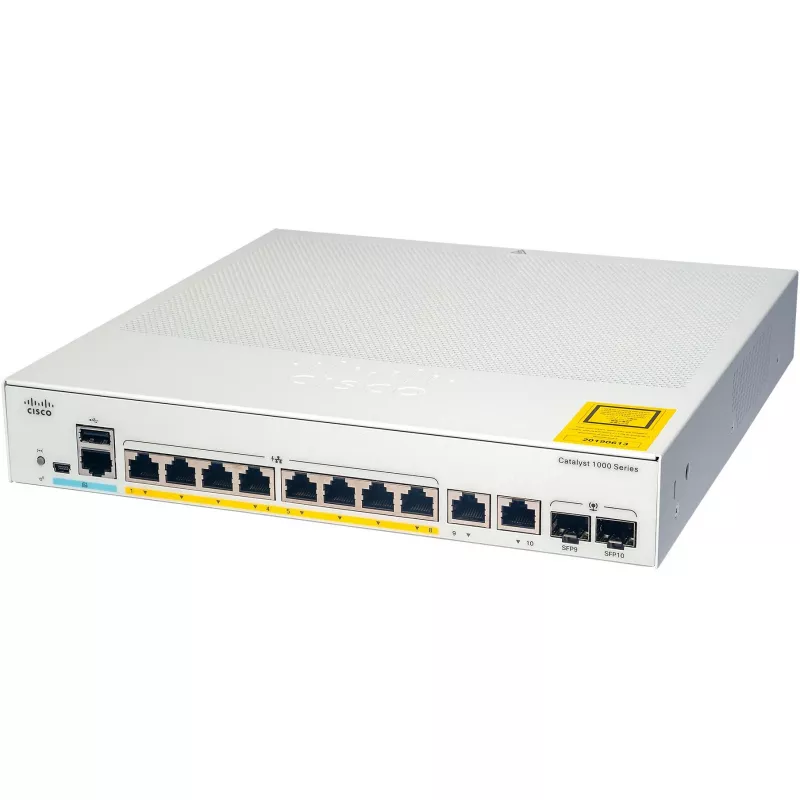 Cisco - Catalyst 1000-8T-2G-L - lüliti - hallatav - 8 x 10/100/1000 + 2 x Combo Gigabit SFP (üleslink)