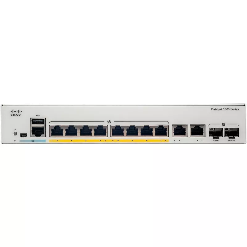 Cisco - Catalyst 1000-8T-2G-L - lüliti - hallatav - 8 x 10/100/1000 + 2 x Combo Gigabit SFP (üleslink)