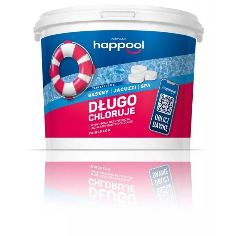 Acrylmed TRIOCHLOR aeglaselt lahustuvad klooritabletid basseinile 20 g / 3 kg