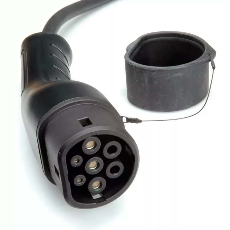 ROLINE E-Auto Ladekabel Typ2, 3-phasig, 480VAC (3P+N+E), 16 A, 11 kW, Spiralkabel, 3 m (19.08.0043)