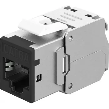Goobay Keystone-Moodul RJ45 CAT 6A, STP, õhuke, must (77943)