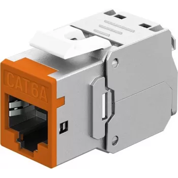 Goobay Keystone-Module RJ45 CAT 6A, STP, õhuke, oranž (77947)