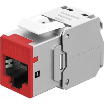 Goobay Keystone-Module RJ45 CAT 6A, STP, õhuke, Red (77948)