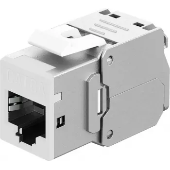 Goobay Keystone-Moodul RJ45 CAT 6A, STP, Õhuke, Valge (77949)