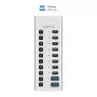 USB 3.2 Gen1 10 pordiga jaotur USB-A/C, sisse/välja lülitiga