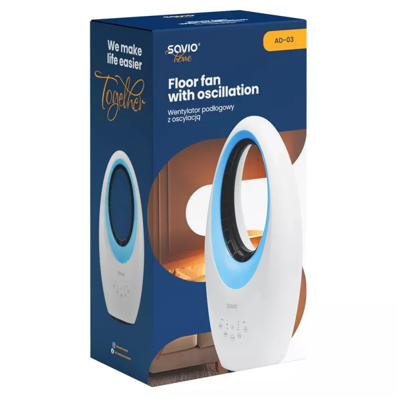 Savio AD-03 majapidamisventilaator Valge