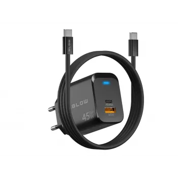 Seinalaadija USB-A USB-C PD 45W + kaabel