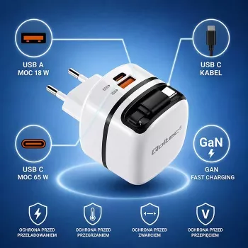 Laadija USB C 65W GaN PPS 5V 20V 3A 3.25A
