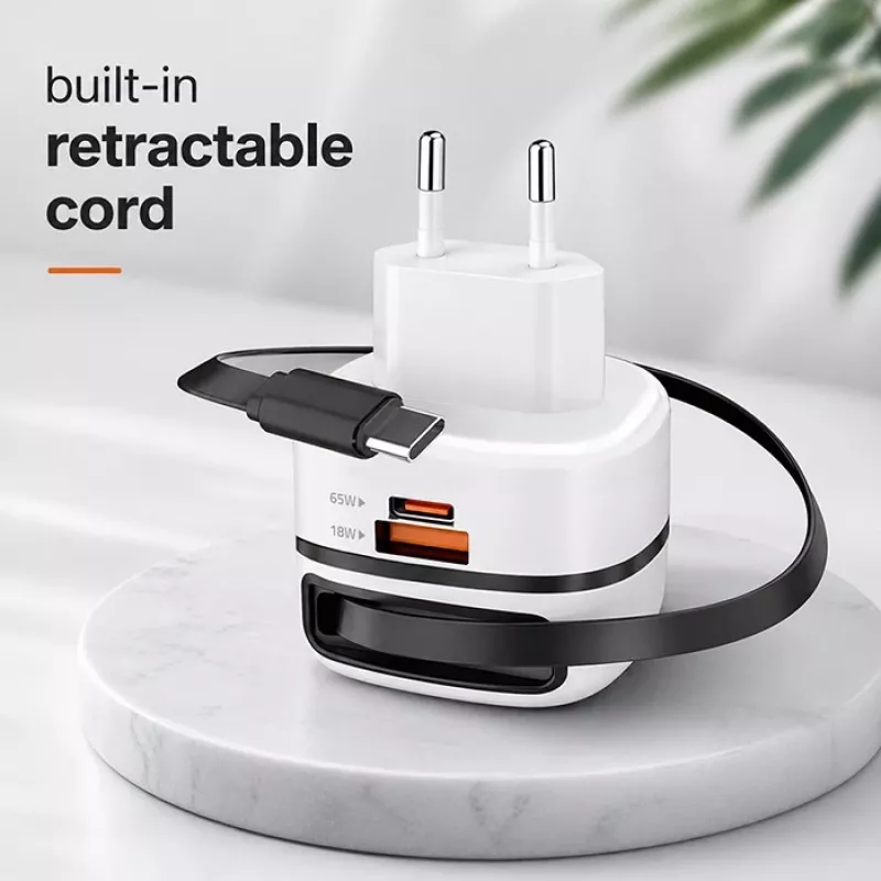 Laadija USB C 65W GaN PPS 5V 20V 3A 3.25A