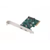Võrgukaart PCI Express x1 -> 2x USB-C 3.2 Gen 2x1 LED madalprofiiliga