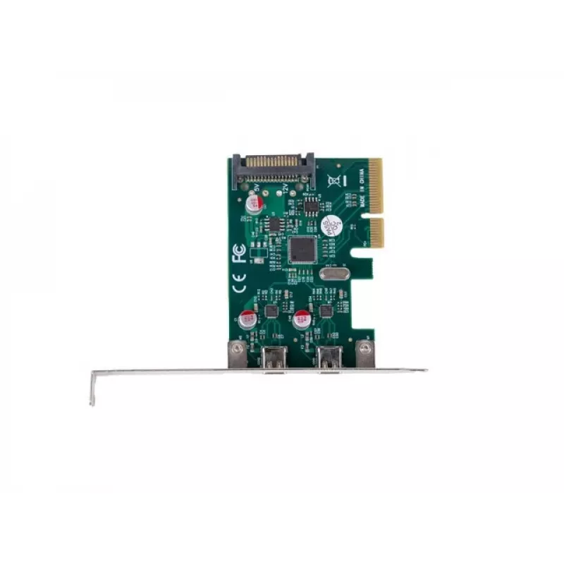 Võrgukaart PCI Express x1 -> 2x USB-C 3.2 Gen 2x1 LED madalprofiiliga