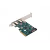 Võrgukaart PCI Express x1 -> 2x USB-C 3.2 Gen 2x1 LED madalprofiiliga