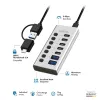 Hub USB 3.2 Gen1 7 porti USB-A/C, sisse/välja lüliti