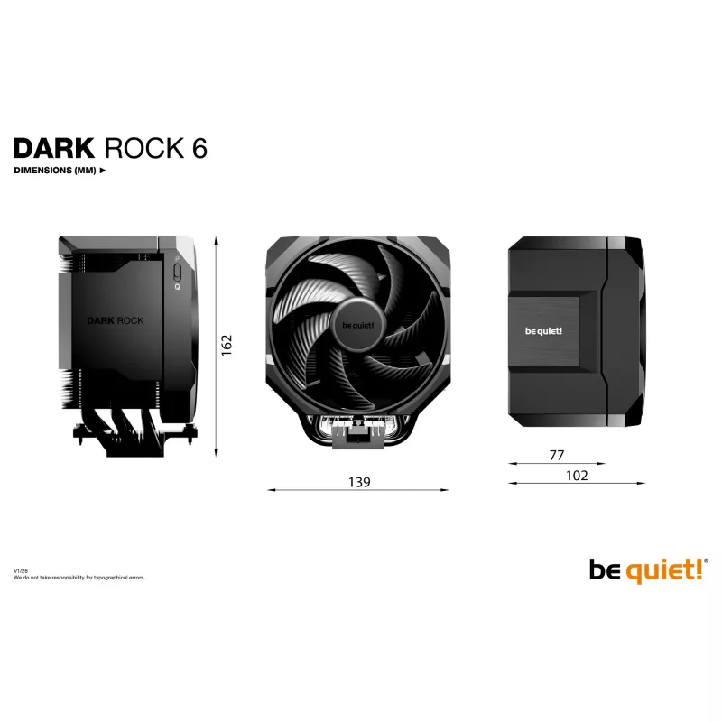 K Cooler be quiet! Dark Rock 6 AMD AM5/AM4 Intel 1851/1700/1200/1150/1151/1155