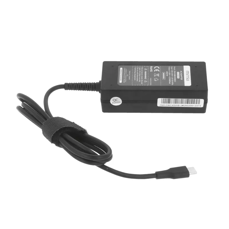 Sülearvuti laadija toiteplokk 45W USB-C 5V-9V-12V-15V/3A, 20V/2.25A PD