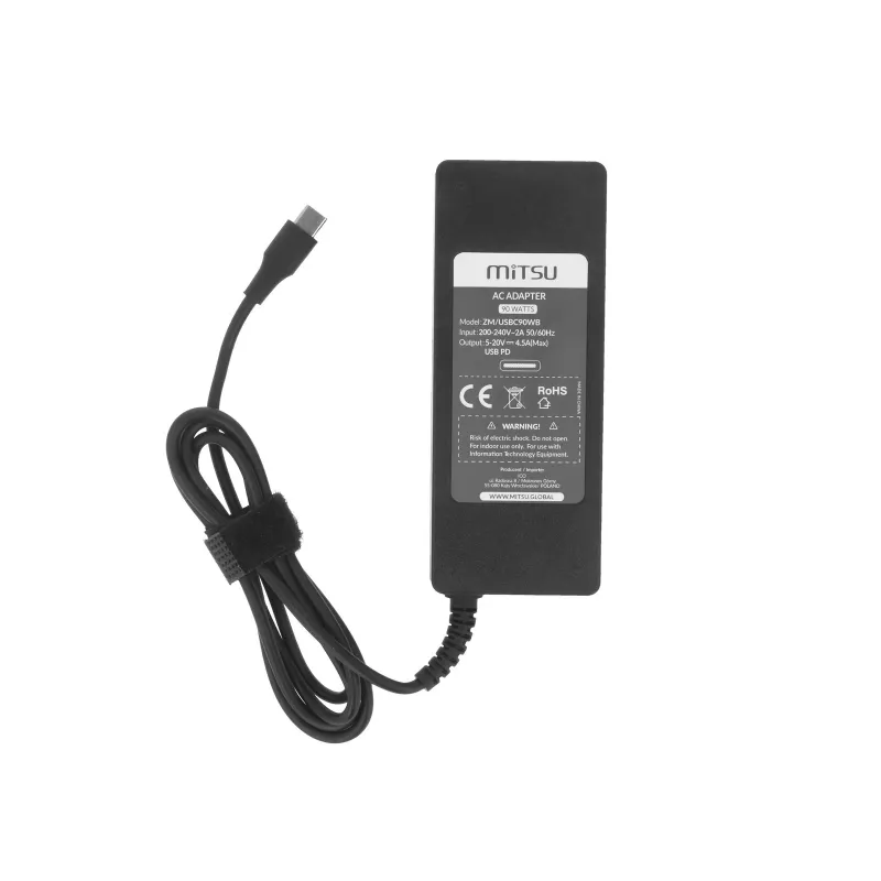 Sülearvuti laadija toiteplokk 90W USB-C 5V-9V-12V-15V/3A, 20V/4.5A PD