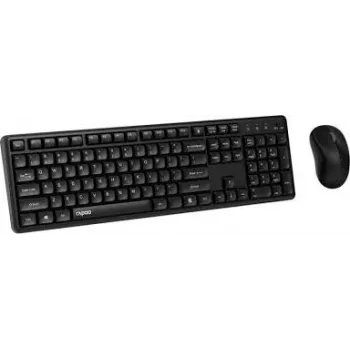 Rapoo 8150M Silent Multi-Mode klaviatuur-hiir-Set QWERTZ DE Wireless Must