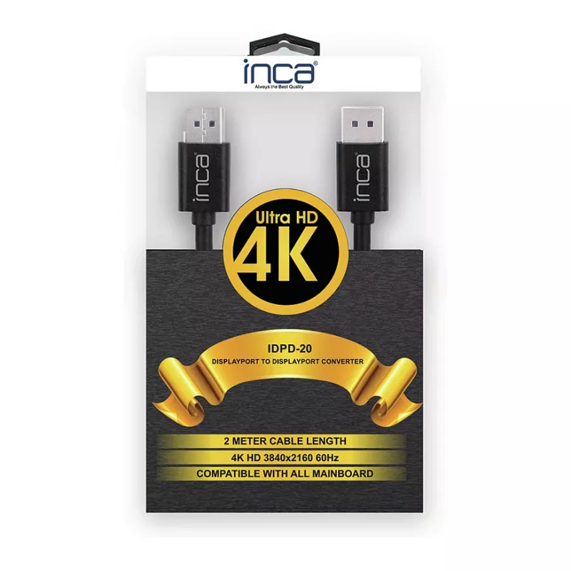 INCA DisplayPort-kaabel IDPD-20 DP > DP; 4K60Hz; 2,0m jaemüük