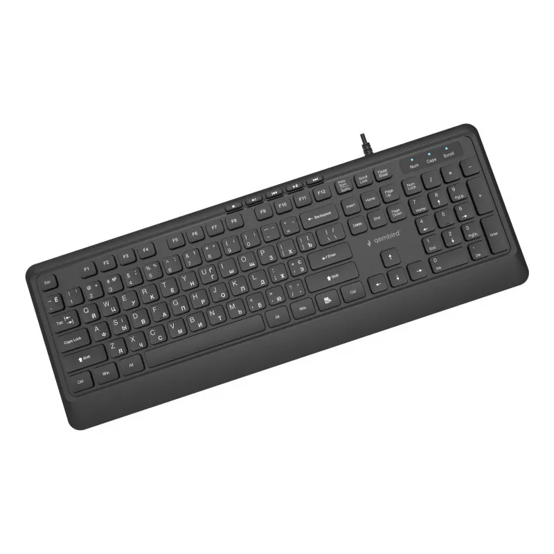 Klaviatuur Multimedia USB CYRILL/Must KB-MCH-05-CYRL Gembird