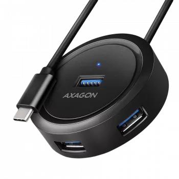 AXAGON HUE-P1C 4x USB 3.2 Gen 1 ümmargune jaotur, 30 cm USB-A-kaabel - Kaabel - Digitaalne/Andmeside