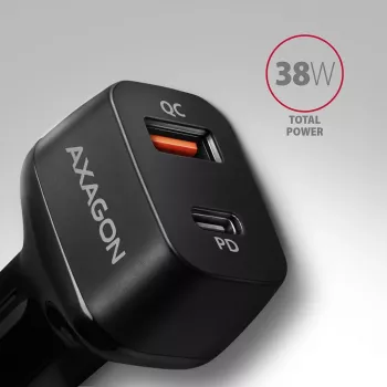 AXAGON PWC-PQ38 38W autolaadija 2x port USB-A+C