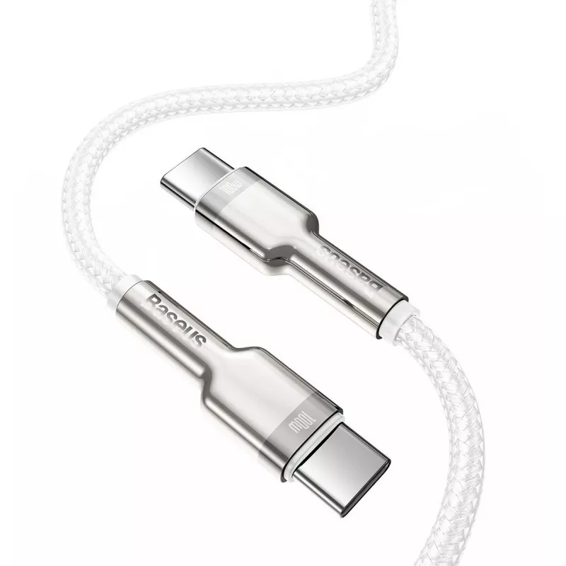 USB-C–USB-C kaabel Baseus Cafule, 100 W, 2 m (valge)