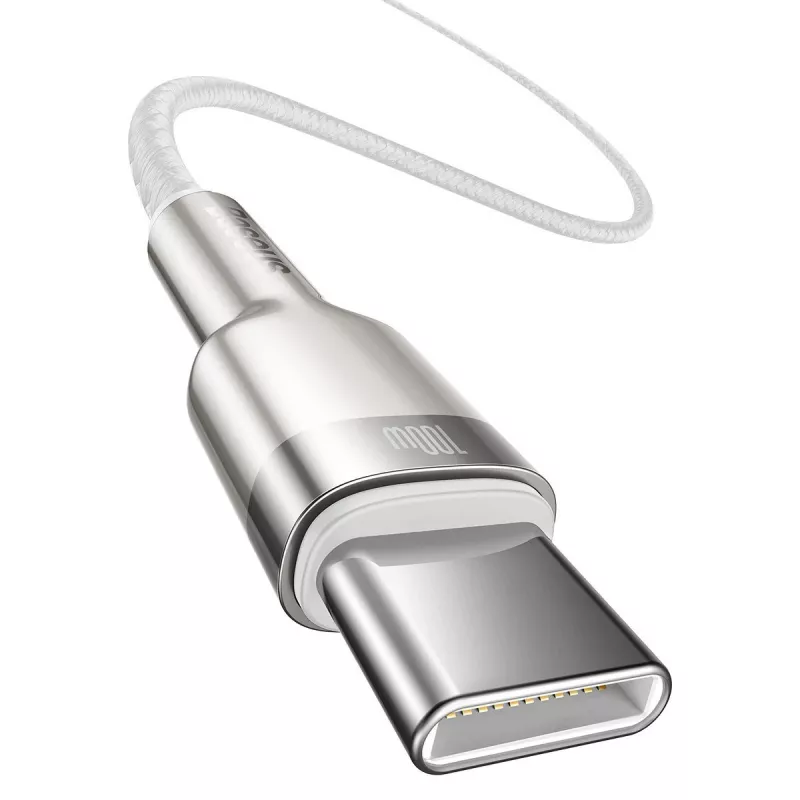 USB-C–USB-C kaabel Baseus Cafule, 100 W, 2 m (valge)