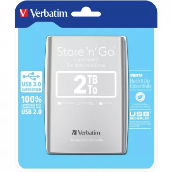 Verbatim Store 'n' Go USB 3.0 kaasaskantav kõvaketas 2TB hõbedane