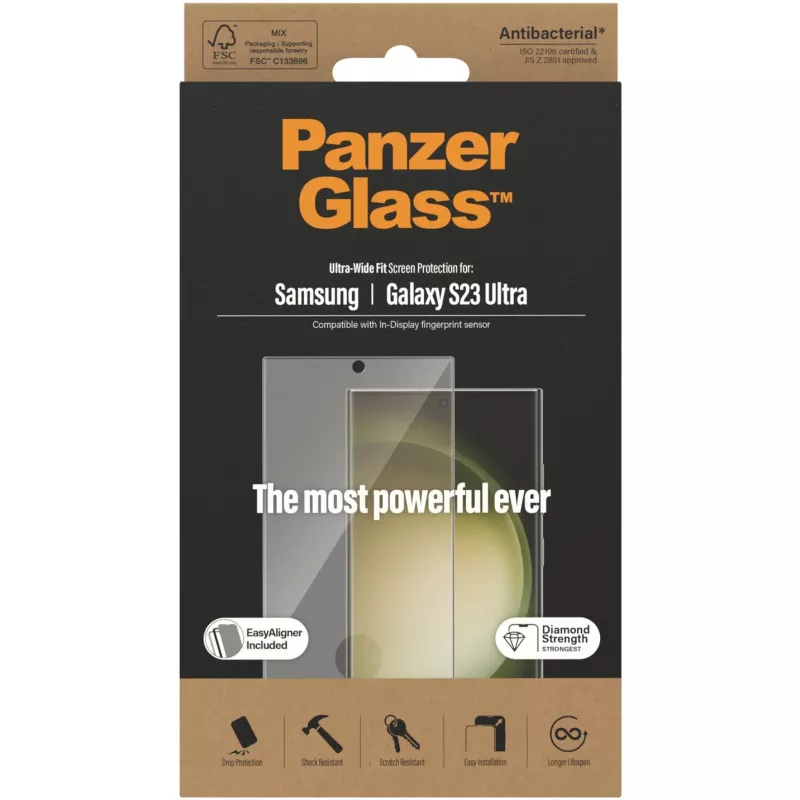 PanzerGlass Ultra-Wide Fit Sam S23 Ultra S918 ekraanikaitse 7317 aplikaatoriga