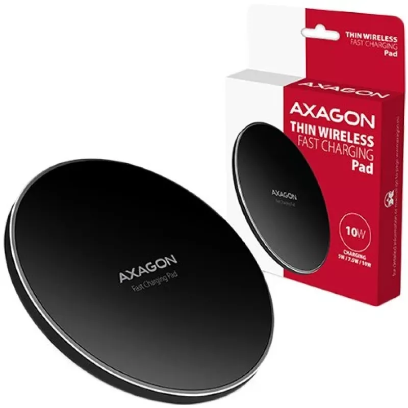 AXAGON WDC-P10T õhuke juhtmevaba kiirlaadimispadi, Qi 5/7,5/10W, mikro-USB