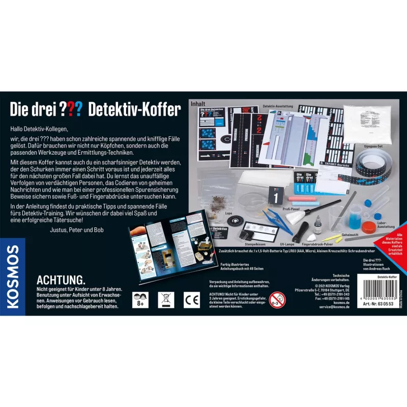 Die drei ??? Detektiivikohver, detektiivikomplektid täisvarustus noortele detektiividele