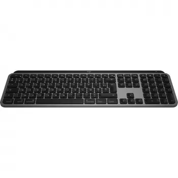 Logitech Master Series MX Keys S for Mac - klaviatuur - täissuuruses - taustvalgustusega - juhtmevaba - Bluetooth LE - AZERTY - prantsuse - Space-Grey (920-011625)