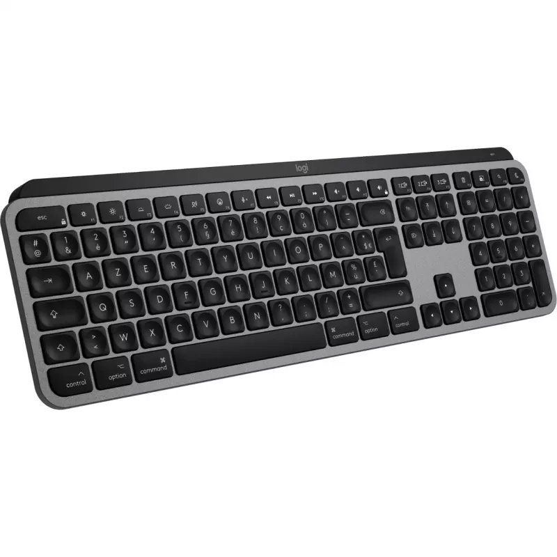 Logitech Master Series MX Keys S for Mac - klaviatuur - täissuuruses - taustvalgustusega - juhtmevaba - Bluetooth LE - AZERTY - prantsuse - Space-Grey (920-011625)